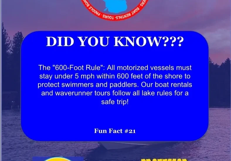 Boating safety rule notice with logos.